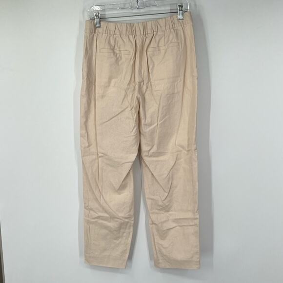 J. Crew Factory Linen-Cotton Blend Elastic-Back Sailor Pants High Rise - Picture 4 of 7